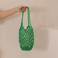 Ausgehöhlte Cutout Baumwollfaden gewebte Tasche Schulter Handgemachte Strohtasche Fischnetz-Tasche Strandurlaub Strandtasche Damen Tasche