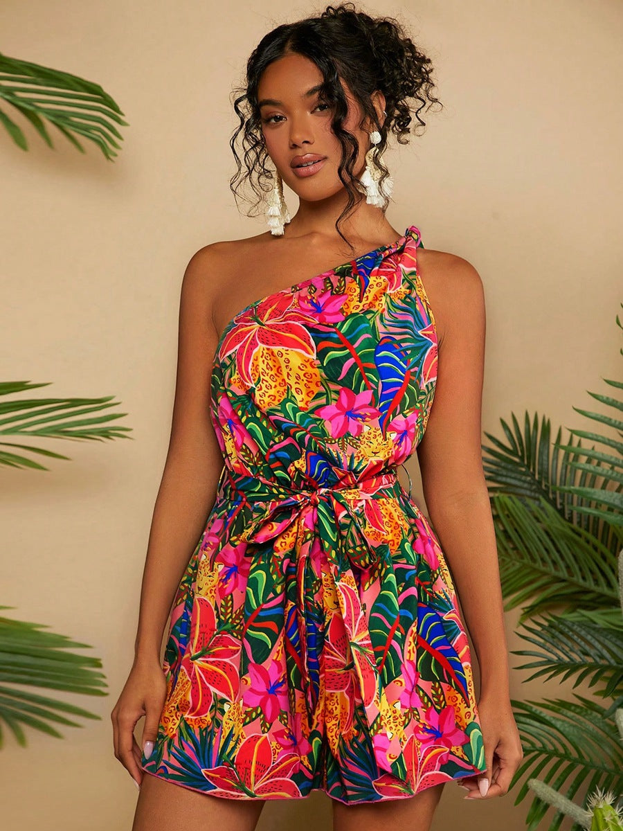 Damenbekleidung Sommer Sexy schulterfreies Kleid Elegantes Kleid