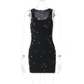 Robe fourreau sans manches perlée amincissante et ajustée pour femme