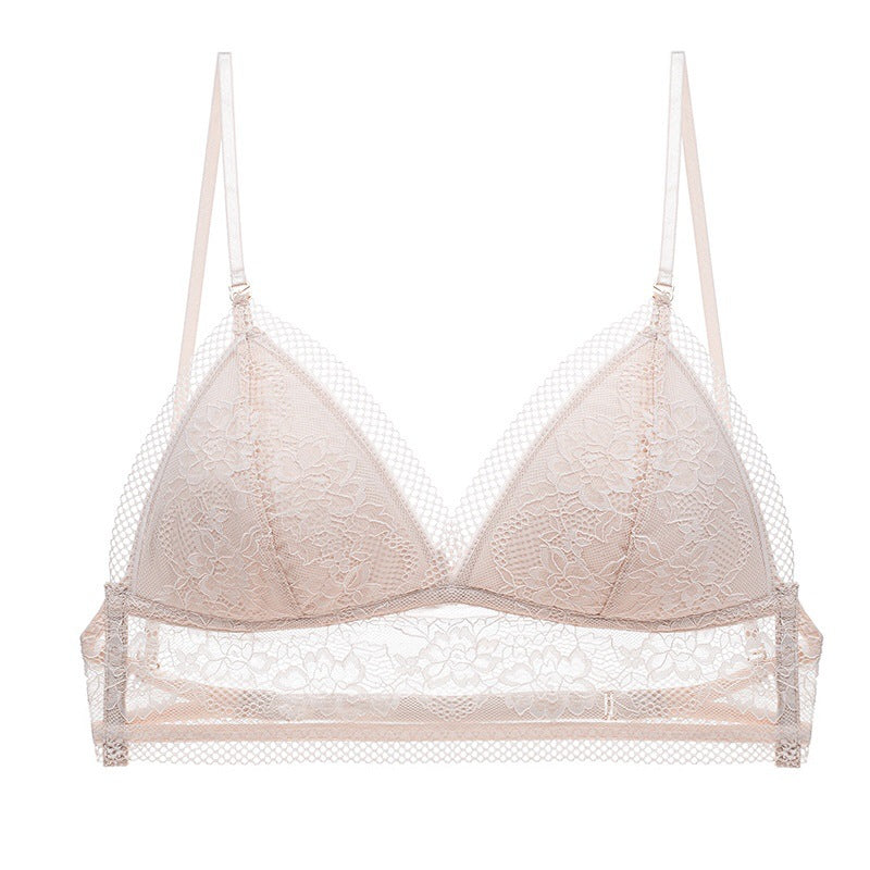 Bralette Französisch Sexy U-förmiger Rücken schöner Unterwäsche Damen Kabellos Dünn BH Unsichtbarer Rückenfrei Spitze Triangel-BH Sommer