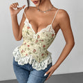 Damenbekleidung Vintage Jacquard Nische Naht Sexy Spitze Spitzen Spaghettiträger Weste