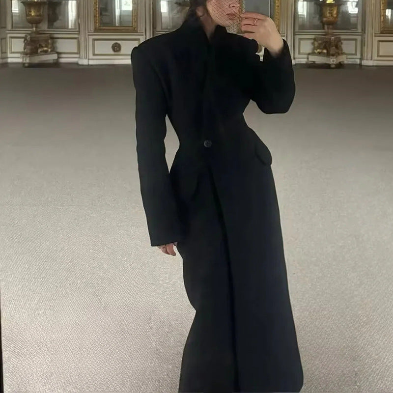 Koreanischer eleganter britischer langer Mantel Damen Frühlings-Wollmantel
