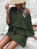 Robe en satin pour femme, épaules dénudées, taille haute asymétrique