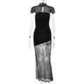 Spitzen-Cappa-Tube-Top-Kleid, sexy, schmale Passform, rückenfrei, geschlitzt, für Damen
