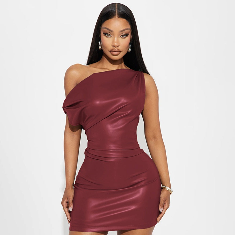 Crossbody Etuikleid Damenbekleidung Sexy Nachtclubkleid