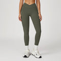 Pantalon de yoga taille haute Nude Feel, pantalon de yoga fitness taille croisée pour femmes, collants de course pour sports de plein air