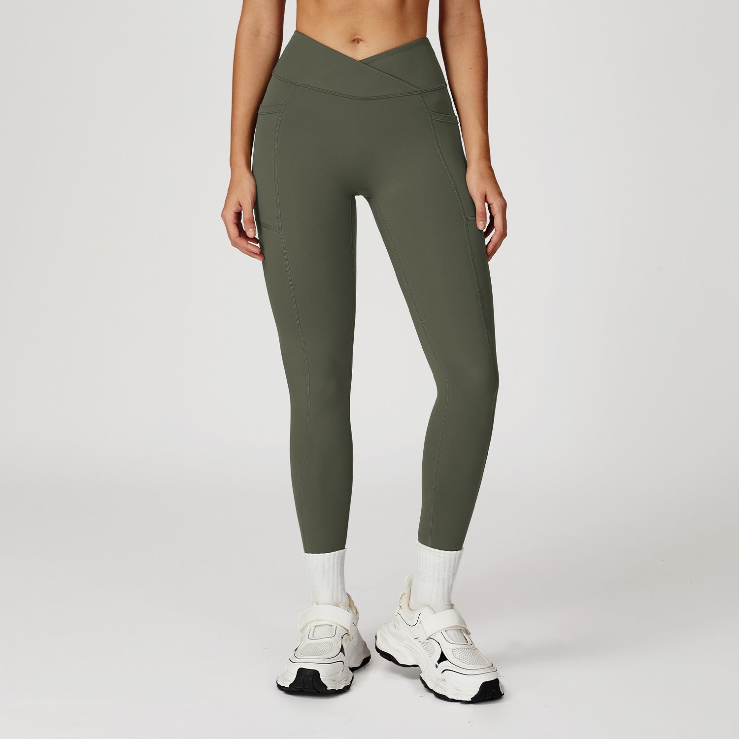 Pantalon de yoga taille haute Nude Feel, pantalon de yoga fitness taille croisée pour femmes, collants de course pour sports de plein air