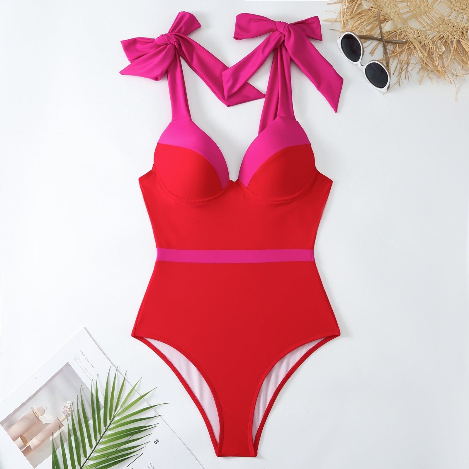 Maillot de bain une pièce uni pour femme, maillot de bain amincissant ventre plat, style européen, français, printemps