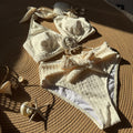 Maillot de bain fendu taille haute en tissu spécial Shell Beach