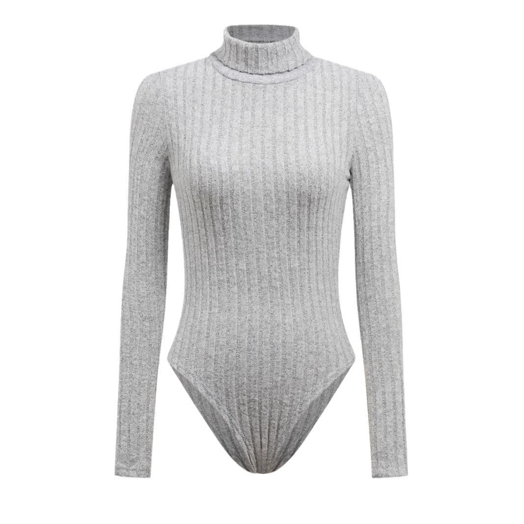 Women Wear Source Strick Rollkragen Langarm Slim Fit Jumpsuit Bodysuit