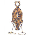 Maillot de bain femme bandage jambe voyage maillot de bain sexy motif rayures de tigre bikini