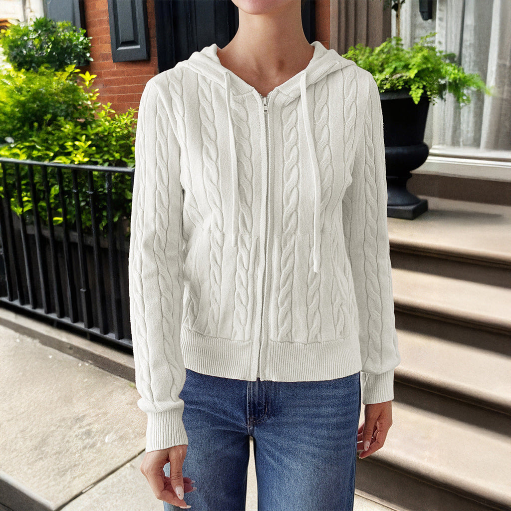Pull décontracté en laine à manches longues pour femme - Vêtements automne-hiver