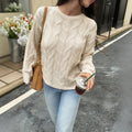 Damen Casual Minimalistischer Langarm-Wickelpullover
