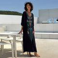 Robe longue de plage ample en coton imprimé, veste, paréo, chemisier