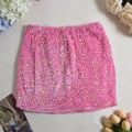 Jupe en flanelle à sequins Jupe sexy moulante pour femme