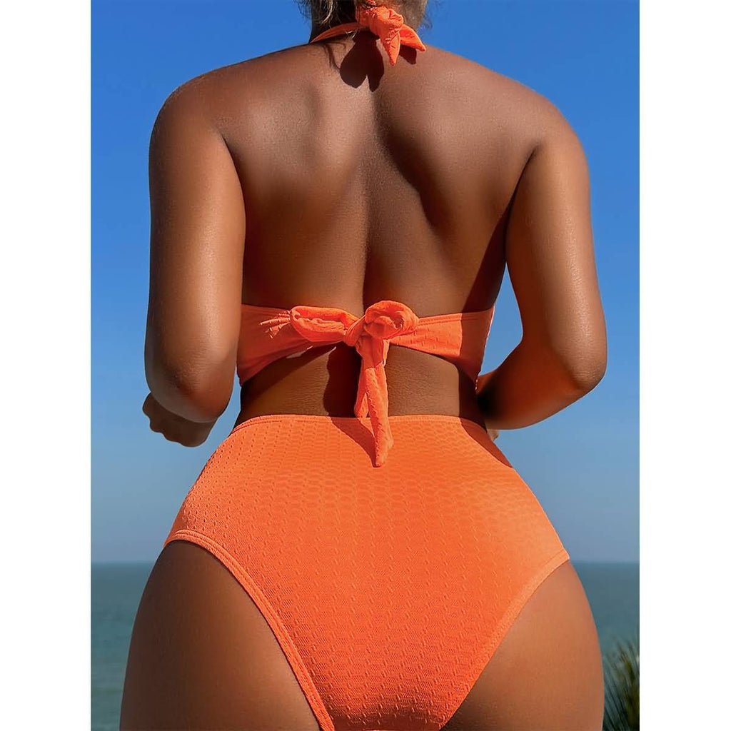 Maillot de bain sexy pour femme, bikini fendu dos nu, maillot de bain à rubans