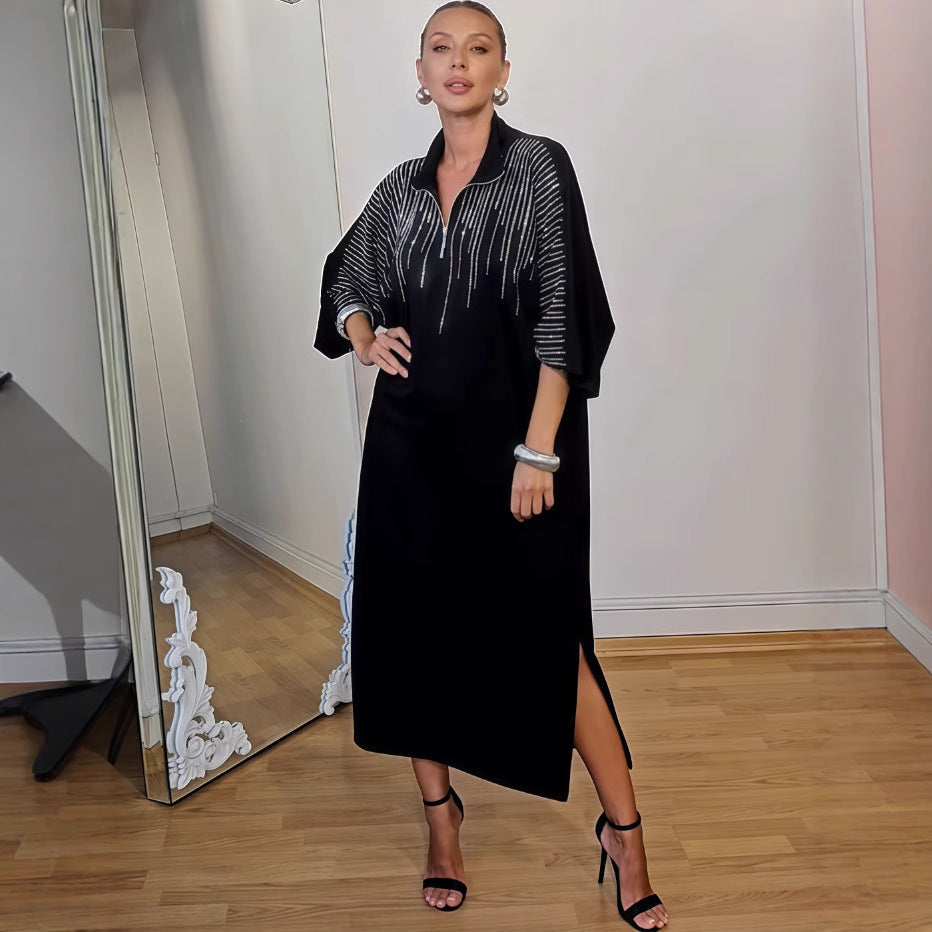 Robe ample imprimée à manches longues pour femme – Collection Automne