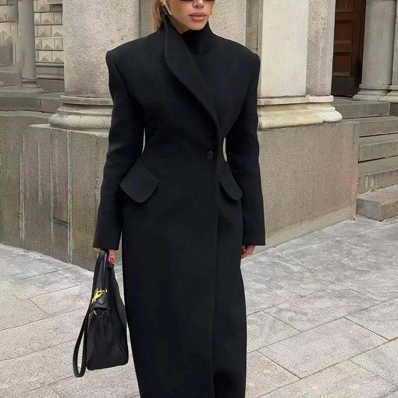 Koreanischer eleganter britischer langer Mantel Damen Frühlings-Wollmantel