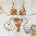Dreipunkt-Bikinihose Sexy Riemchen Rückenfreier Split-Badeanzug Damen Bikini