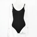 Sexy enger T-förmiger Bodysuit für Damen, Sommer, rückenfrei, V-Ausschnitt, Träger-Bodysuit