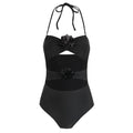 Maillot de bain une pièce noir pur avec jupe deux pièces pour femme Maillot de bain Organza