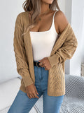 Manteau long décontracté à manches longues évidées en maille pour femme, vêtement d'automne
