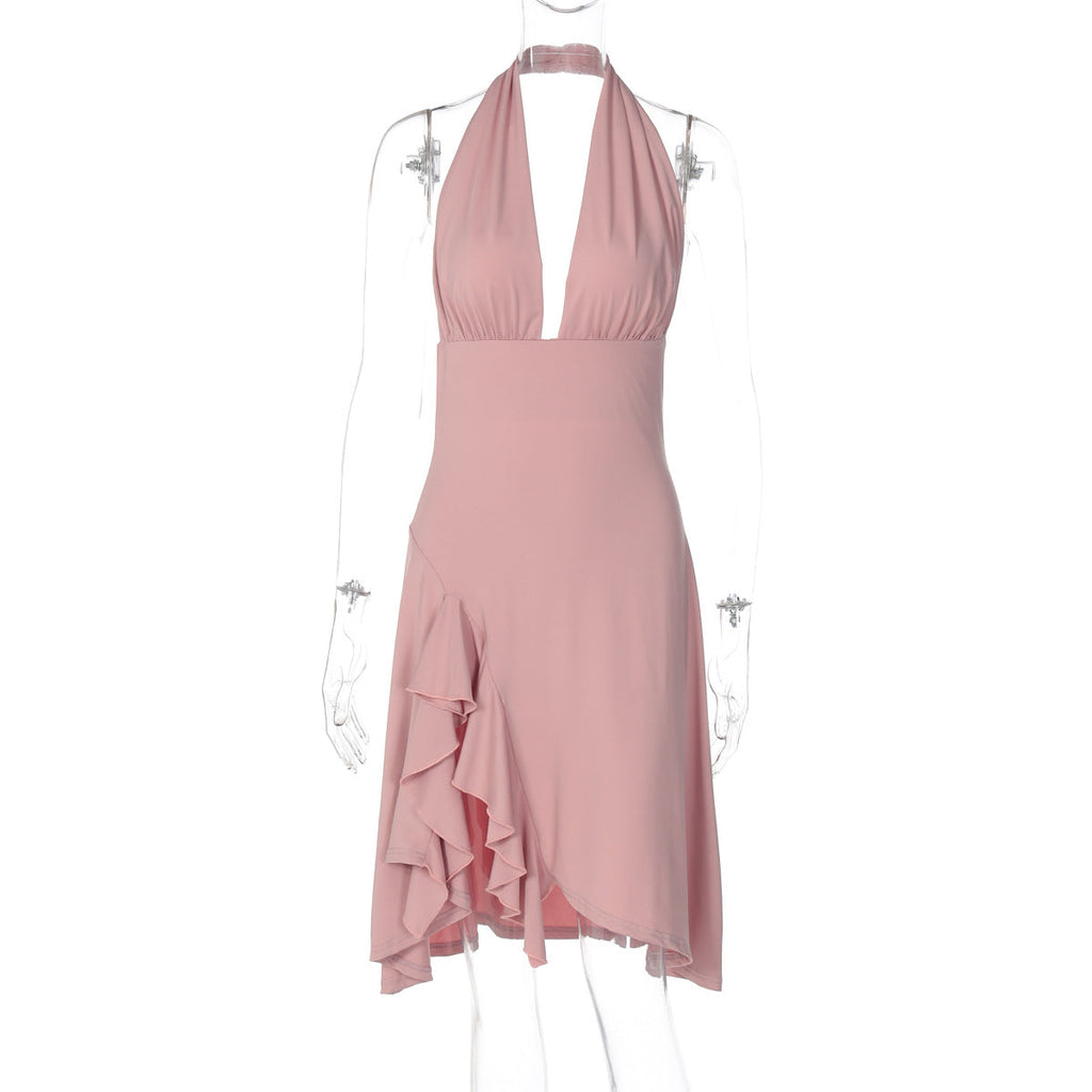 Robes d'été sexy sans manches pour femmes, moulantes, décolleté plongeant, dos nu, taille ajustée