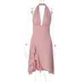 Robes d'été sexy sans manches pour femmes, moulantes, décolleté plongeant, dos nu, taille ajustée