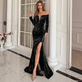 Robe de soirée sexy pour femme, vêtement de fête, cocktail, décolleté, sequins, robe sexy
