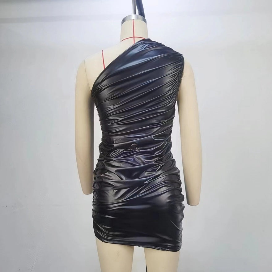 Robe fourreau sans manches plissée à la taille pour femme, idéale pour l'été