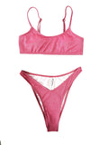 Bikini-Badeanzug mit sexy Blitz und geteiltem Schnitt