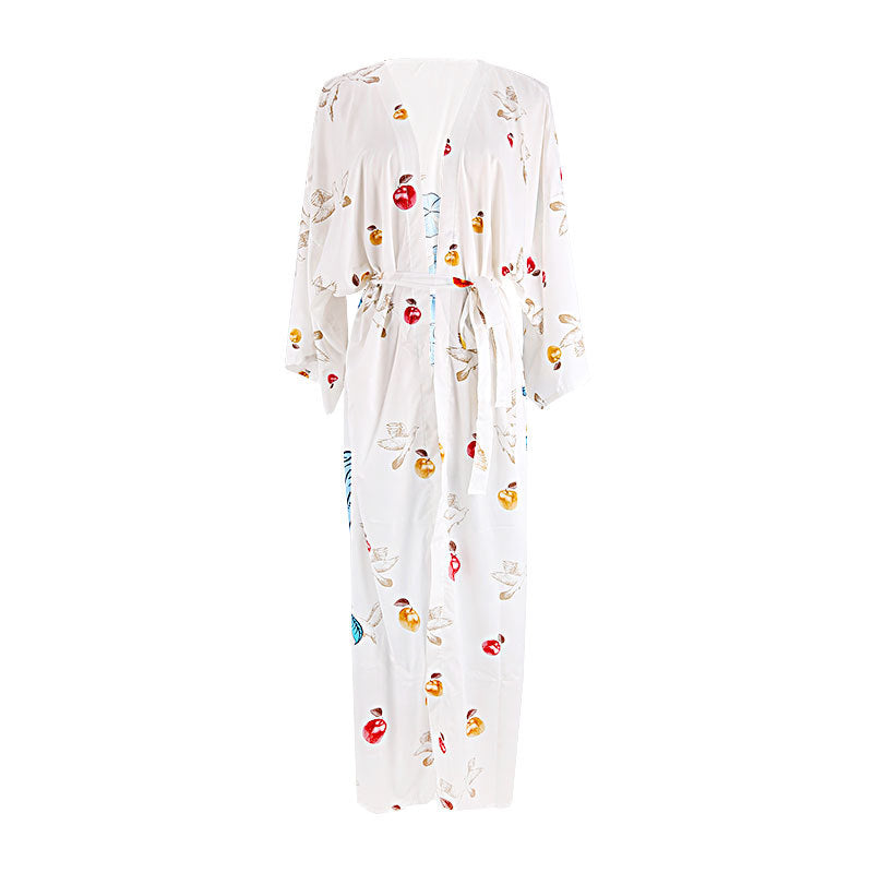 Polyester bedruckt Langer Sonnenschutz Cardigan Damen Badeanzug Outer Strand Cover Up Damen Urlaubs Strandmantel