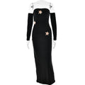Plissiertes Langarm Damenkleid Modisch Sexy Etui Enges Kleid