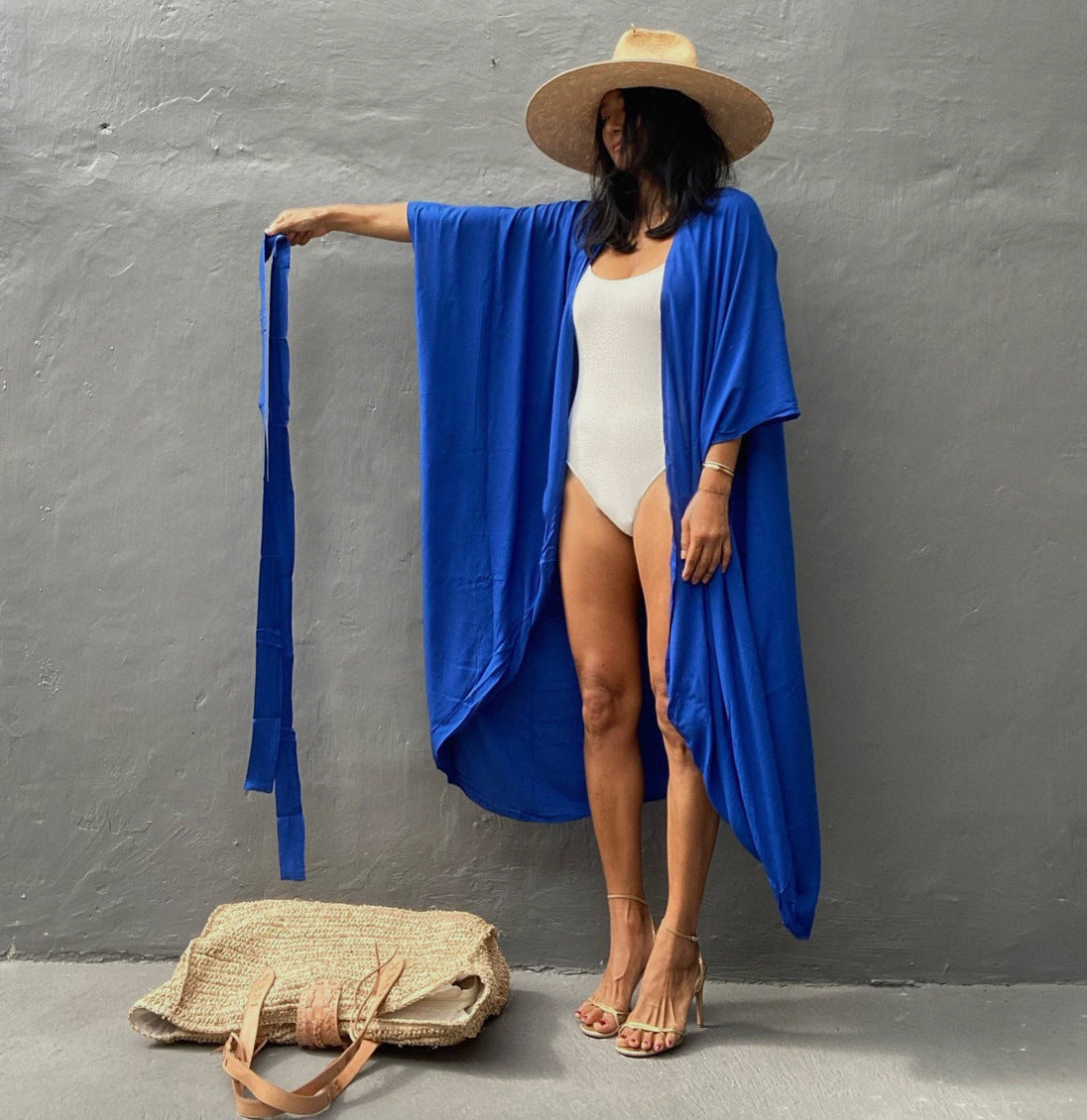 Cardigan uni en rayonne, décontracté pour les vacances ou la plage, cache-maillot, 5 couleurs