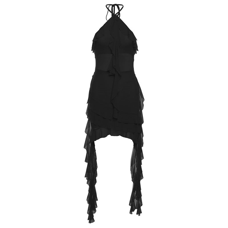 Sommer Damenbekleidung Einfarbig Schmal Hohe Taille Street Neckholder Rückenfreies Kleid