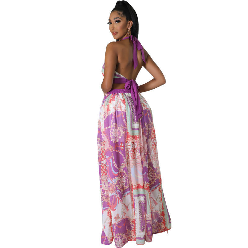 Kleid Sommer Damen Französisches Maxikleid Elegant Ärmellos Sexy