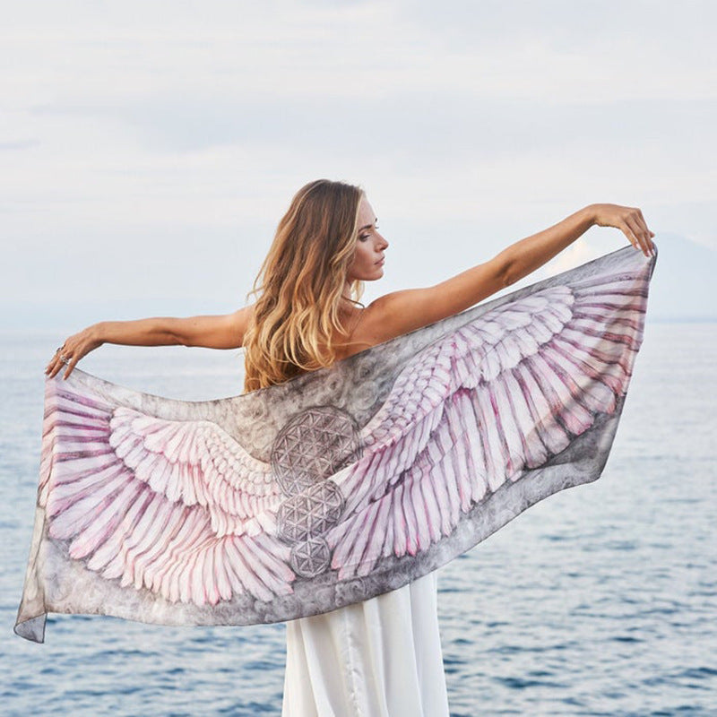 Bedrucktes Strandtuch Manga Ocean Wing Serie Sexy Göttin Strandtuch für Frauen