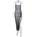 Damenkleidung Sommer Mesh Sexy Durchsichtig Schlitz Enganliegendes Kleid