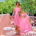 Robe caraco d'été pour femmes Imprimé dos nu Femme