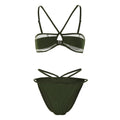 Mini Bikini Trois Pièces Couleur Unie Sexy Split Maillot de Bain Femme Bikini