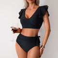 Bikini Split Badeanzug Damen High Waist Badehose Bikini-Badeanzug