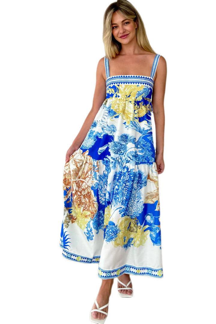 Sommerurlaub langes Slipkleid mit Positionsdruck