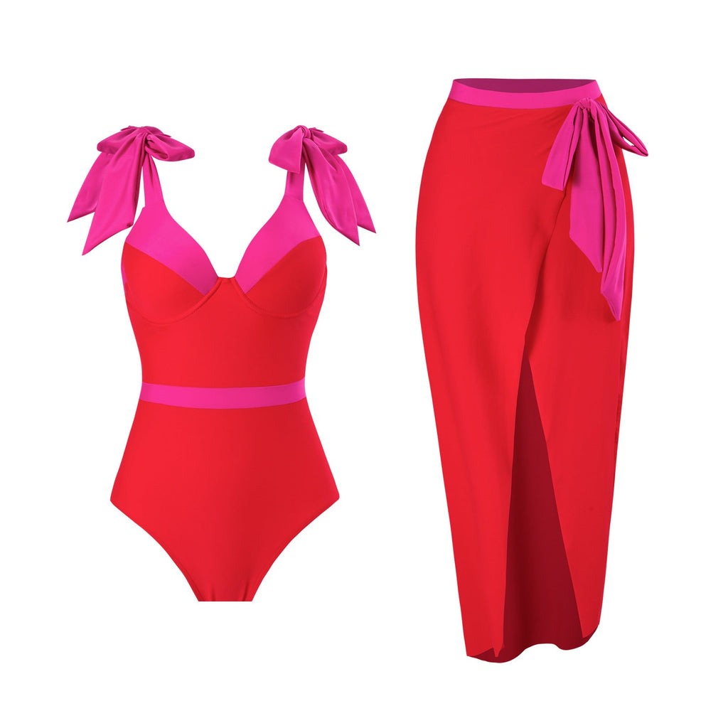 Maillot de bain une pièce uni pour femme, maillot de bain amincissant ventre plat, style européen, français, printemps