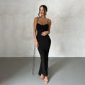 Robe Sexy Femme Robe Plissée Dos Nu Sexy Robe de Soirée Robe à Bretelles sans Manches pour Femme