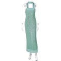 Robe moulante à paillettes, coupe longue et fine, de couleur unie, pour femme, style bandeau élégant