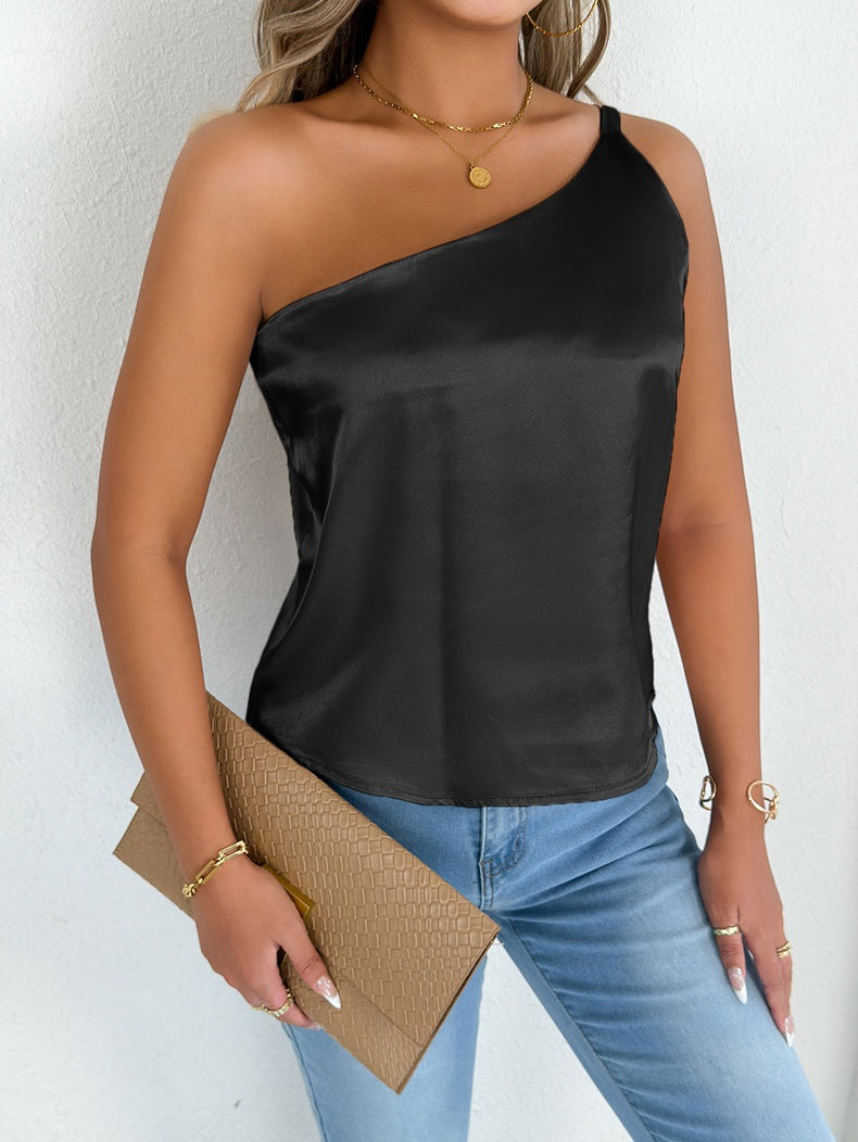 Damenbekleidung Sommer Satin-Weste Camisole Satin-Top Damen Sommer