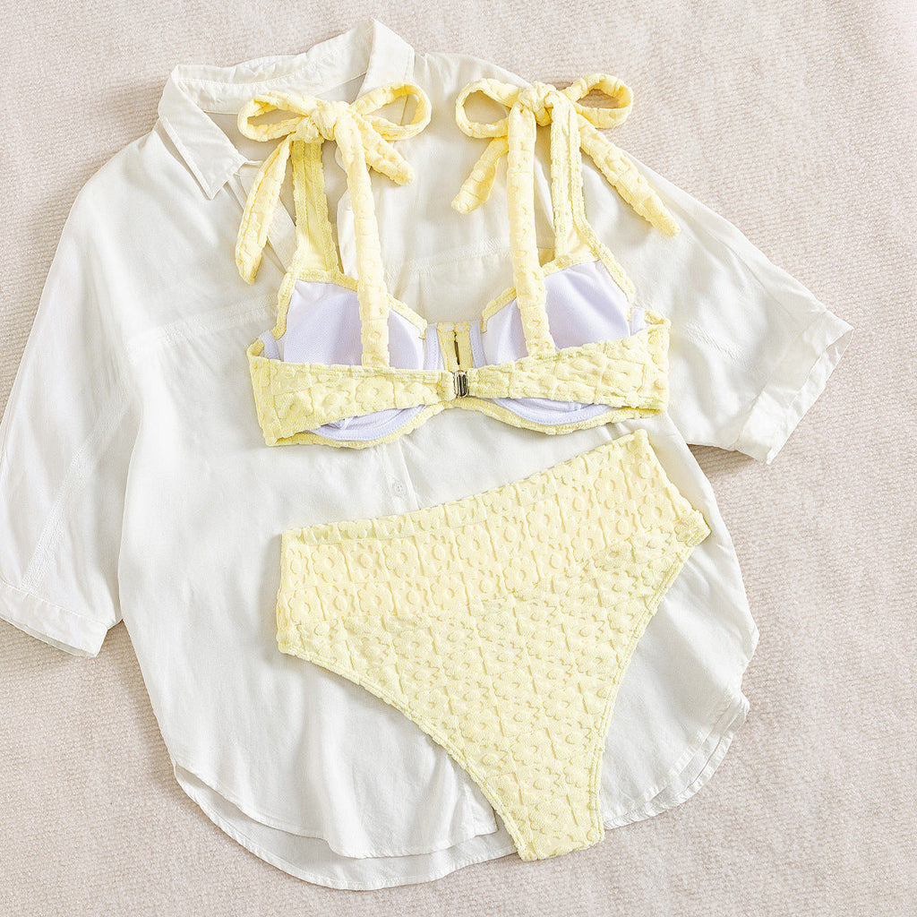 Maillot de Bain Bikini Sexy Deux Pièces Uni