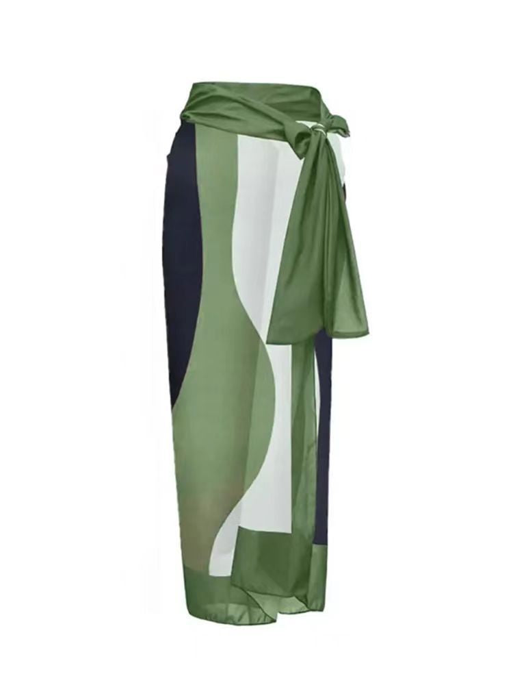 Maillot de bain bikini une pièce pour femme, conservateur, avec jupe en gaze de protection solaire, idéal pour les vacances à la mer ou pour le printemps.
