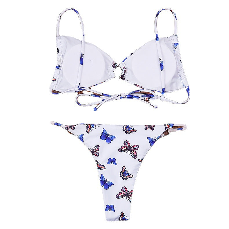 Maillot de Bain Nouveau Sexy Papillon Impression Bikini Fendu