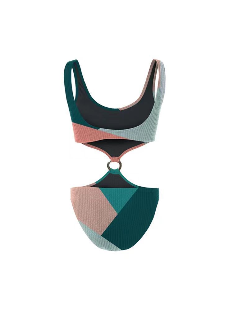 Maillot de Bain Une Pièce Contraste Bikini Deux Pièces Jupe en Gaze Tissée Wishi Maillot de Bain de Vacances